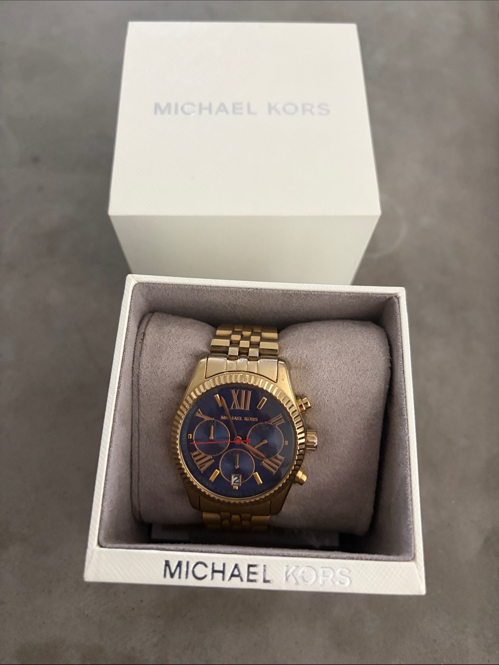 Michael Kors Gold and Navy Chronograph Watch